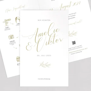 Hochzeitseinladung Vorlage “Golden Branch”