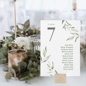Gruppentischkarten Greenery