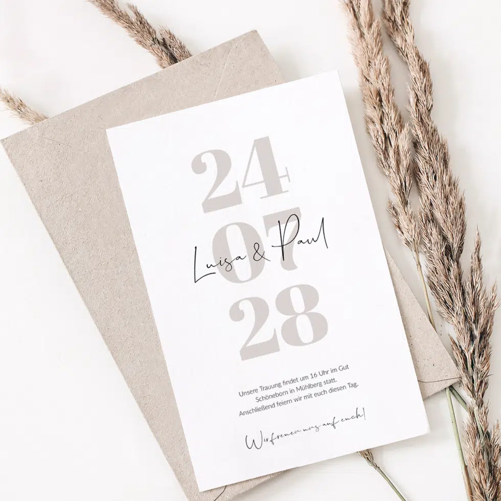 Hochzeitseinladung Vorlage “Unser Tag”