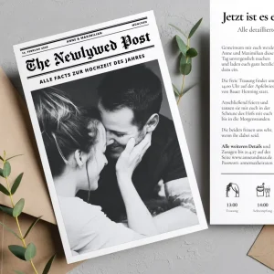 Hochzeitseinladung Vorlage “Newspaper”
