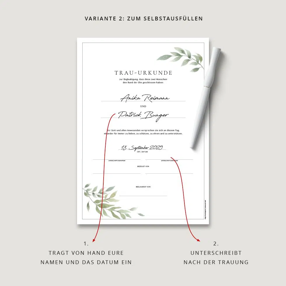 Trau-Urkunde „Greenery“ – Bild 2