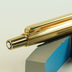 Montblanc Slim-Line 2947 Kugelschreiber / Pushbutton Ballpoint ,goldfarben Guilloche – Mint Condition