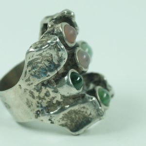 Brutalistischer Design Ring | Silberring | 835 Silber 19,3 gr. | Vintage Schweden Modernist Silber-Schmuck