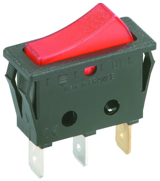 Wippenschalter schwarz bel. 250V/1-polig