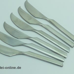 Rosenthal studio-linie | 6 Stück Rosenthal Composition Dessert-Messer – Käsemesser | Design Tapio Wirkkala für Rosenthal