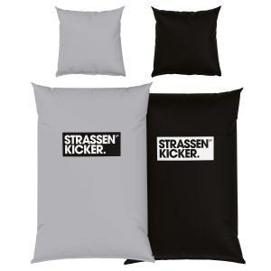 STRASSENKICKER Bettwäsche-Set ‘Grau’ – 135×200 oder 155×220 cm, Renforcé