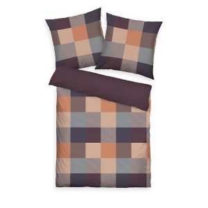 TOM TAILOR Winterbettwäsche – Bold Mosaic Plum & Warm Coral